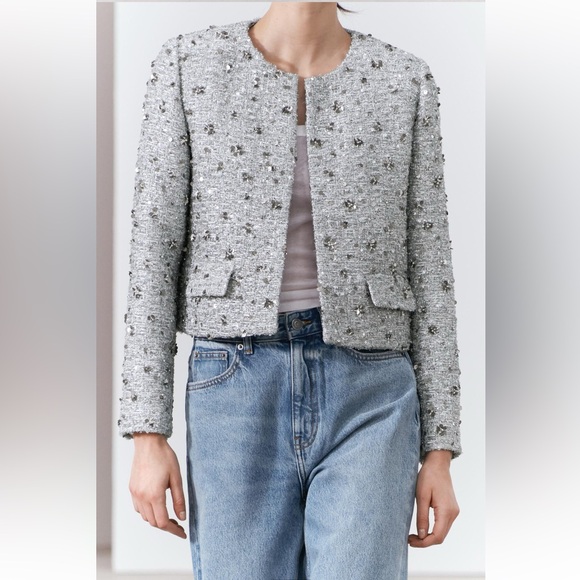 ZARA SEQUIN JACKET ZW COLLECTION - Picture 2 of 8